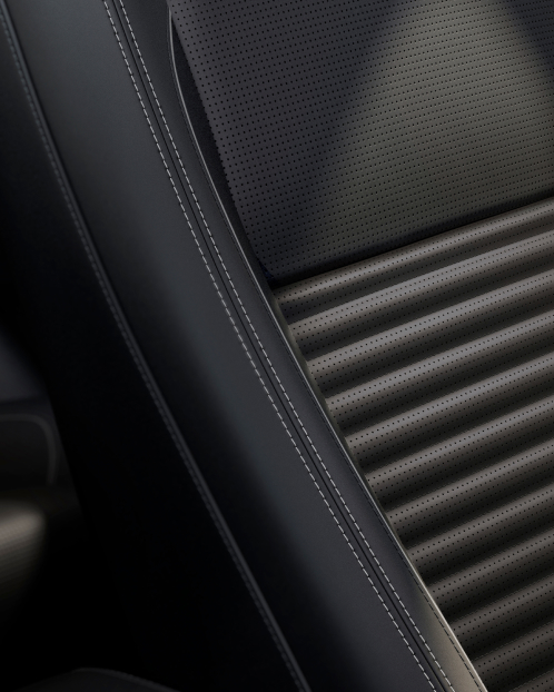 Close-up of Discovery Sport seats.