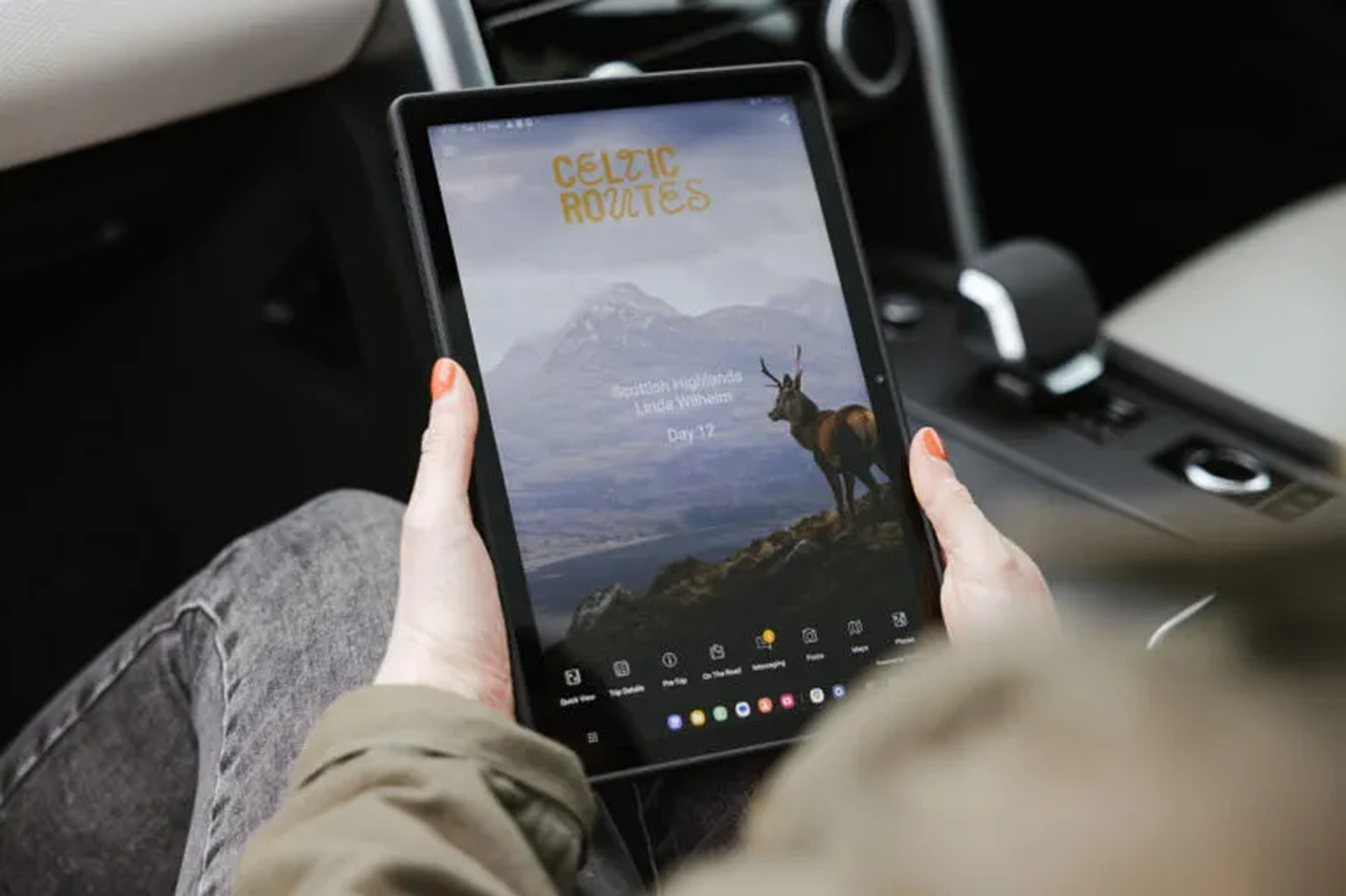Digital tablet displaying information on Celtic Routes.