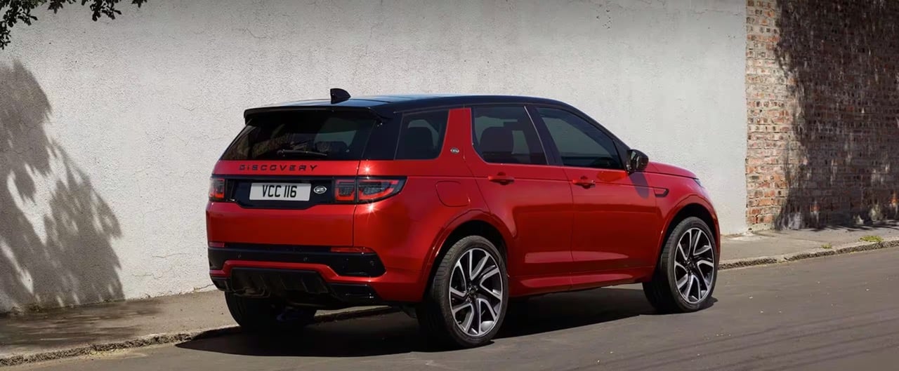 Land Rover Discovery Sport in Red from the rear