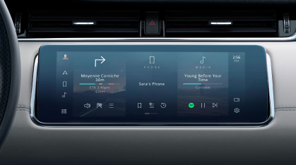 Range Rover Evoque infotainment screen close up