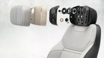Exploded image of the Range Rover Sport seat and the technology present