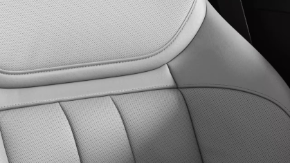 Range Rover Sport seat close up showing the material and curvature